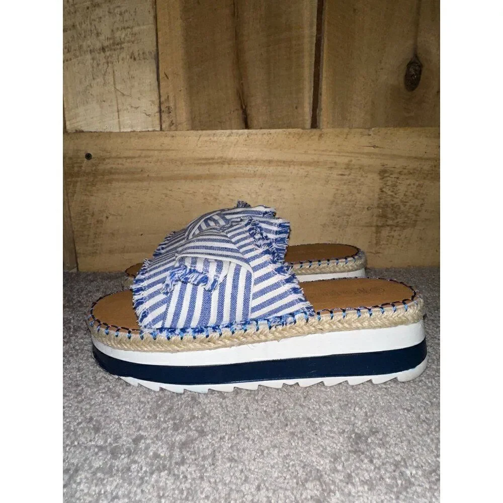 Nature‎ Breeze Blue Juilliard-01 Slip On Sandler Size 6.5